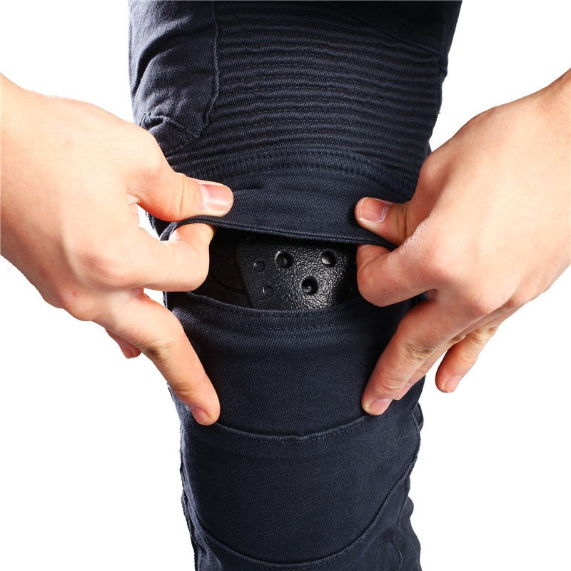 Jean moto hiver noir doublé polaire pour homme avec protections genoux
