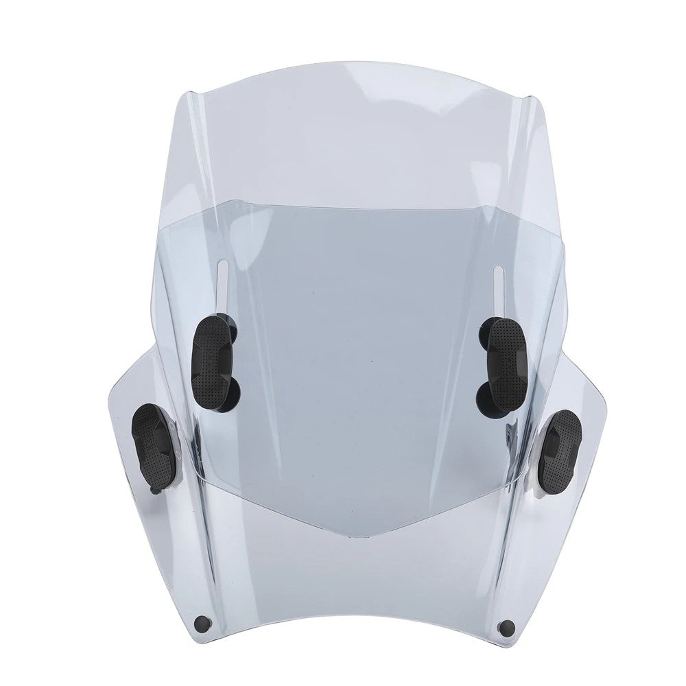 Pare-brise moto custom noir ABS opaque, design aérodynamique, protection optimale.