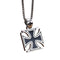 Pendentif moto croix chopper noir et argent en alliage de zinc
