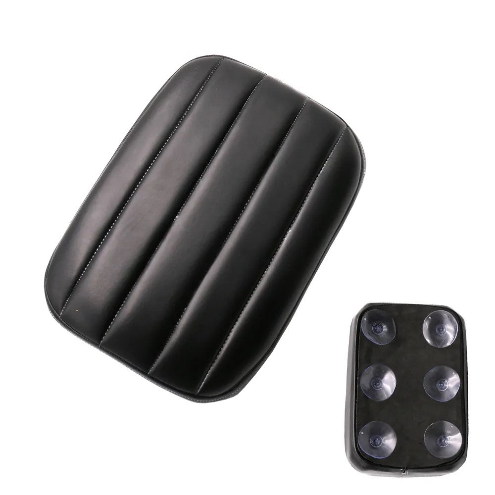 Pouf arrière moto à rayures verticales noires, fixation ventouse, selle passager pour moto custom ou vintage