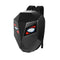Sac à dos moto LED futuriste noir, coque ABS rigide et éclairage de sécurité.