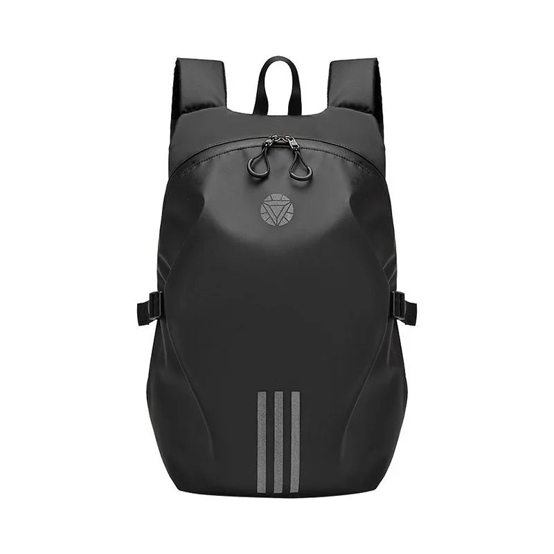Sac à dos moto noir étanche 40L en tissu Oxford, compatible casque, bretelles confortables et multiples compartiments