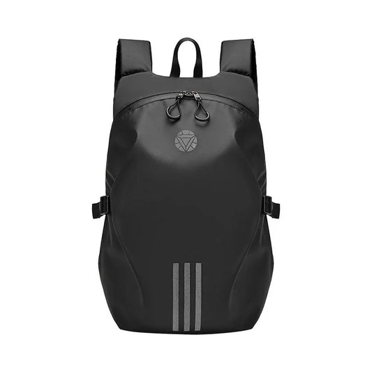 Sac à dos moto noir étanche 40L en tissu Oxford, compatible casque, bretelles confortables et multiples compartiments