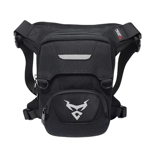 sacoche de jambe étanche en tissu Oxford pour motard avec grande capacité et multiples poches zippées