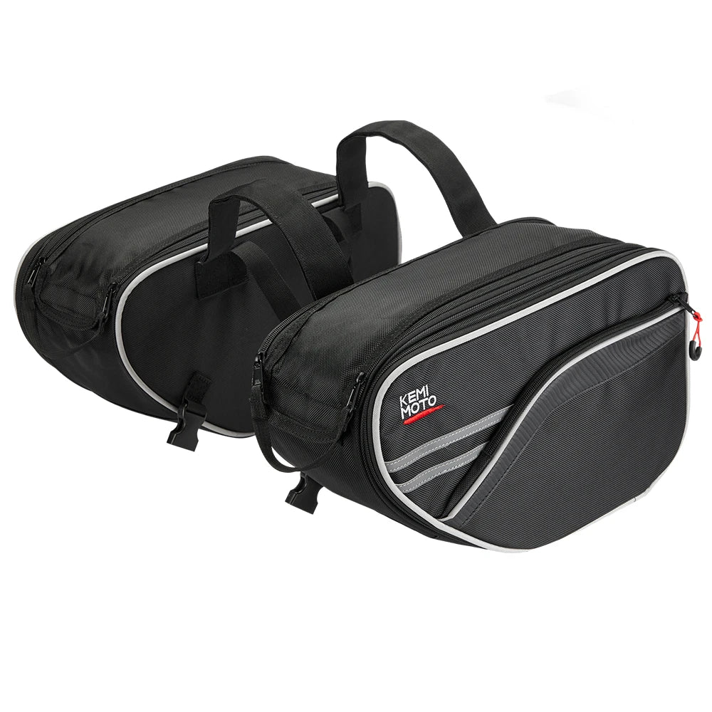 Sacoches cavalières moto 15L noires Kemimoto légères et pratiques pour Honda et autres roadsters
