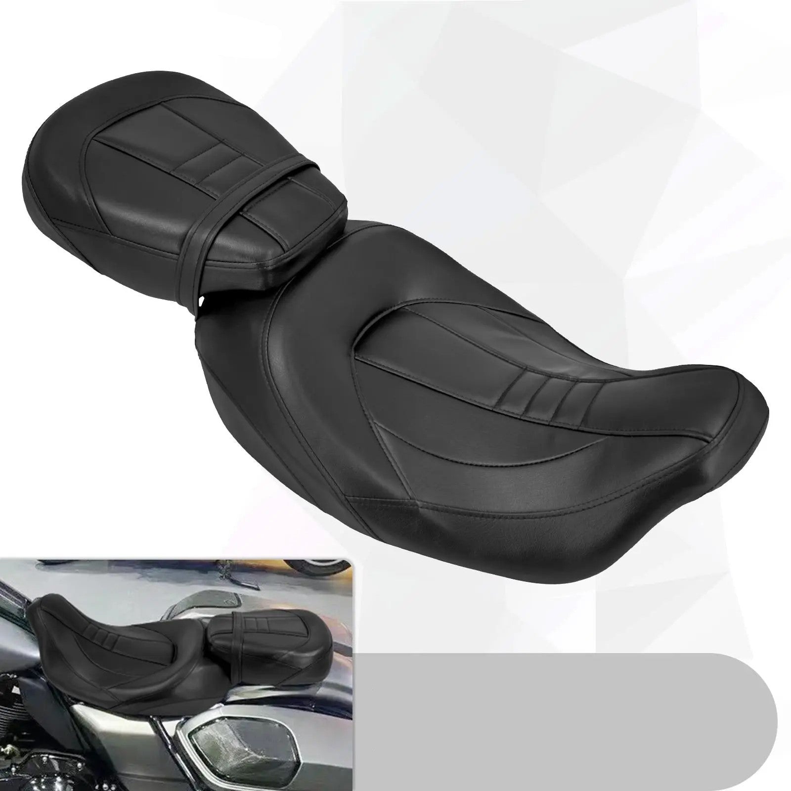 Selle-confort-pour-moto-harley-couture-noir