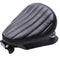 Selle moto bobber noire avec coutures verticales et ressorts pour un confort optimal