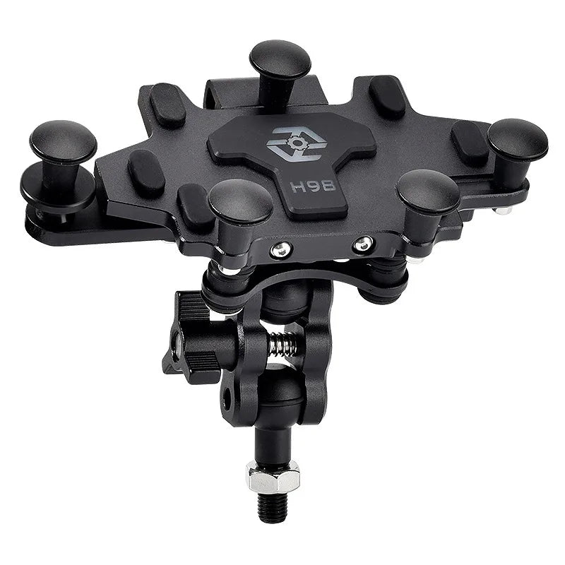 Support téléphone moto haut de gamme en aluminium, fixation M10, rotatif 360°, compatible iPhone et Android jusqu'à 7 pouces