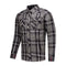 Surchemise moto homme Rusty Stitches grise à carreaux en coton.