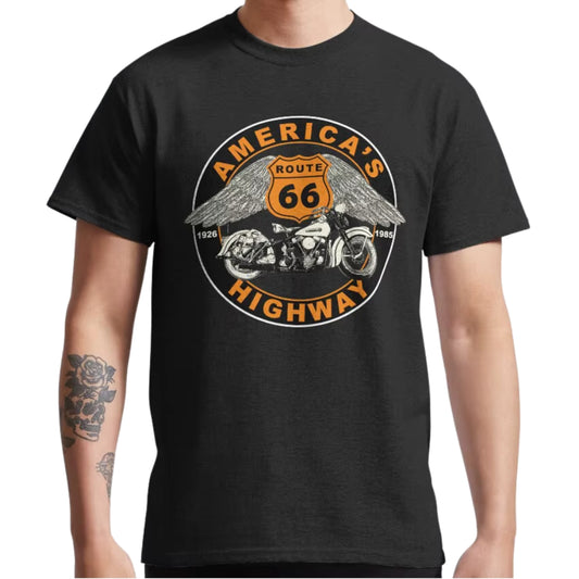 T-shirt-moto-America-highway