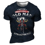 Maglietta da motociclista - Non sottovalutare mai un vecchio - Vignette | Boutique biker