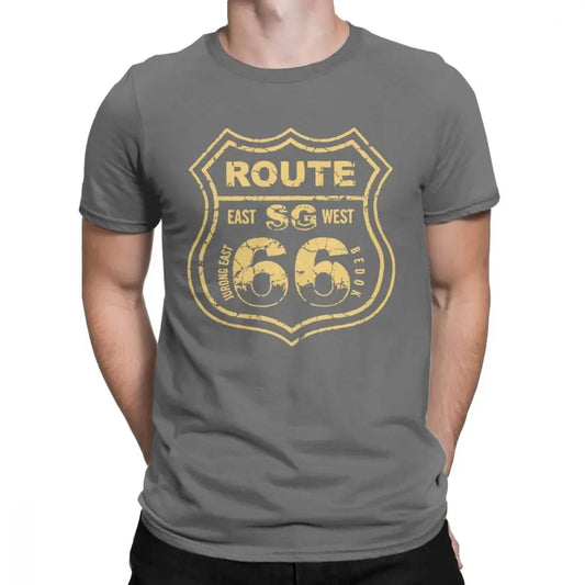 T-shirt-moto-route-66-SG-gris