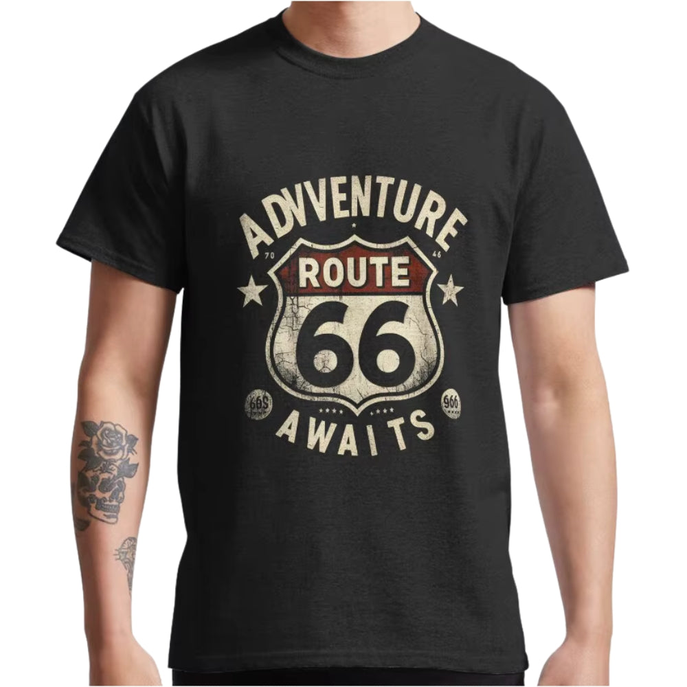 T-shirt-moto-route-66-adventure