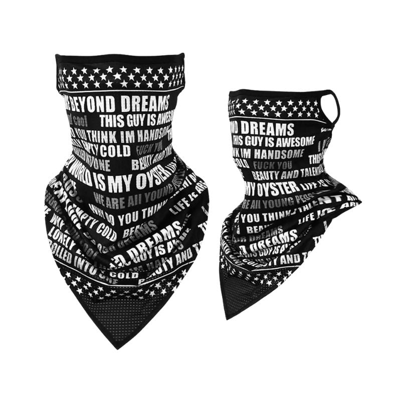 Tour de cou moto Beyond Dreams noir et blanc avec fixation oreilles pour motards