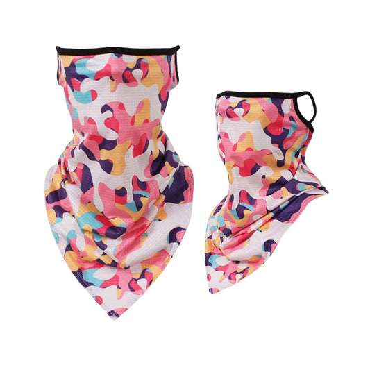 Tour de cou moto camouflage rose peinture avec fixation oreilles