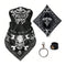 Tour de cou moto noir avec motif squelette et croix pour style biker