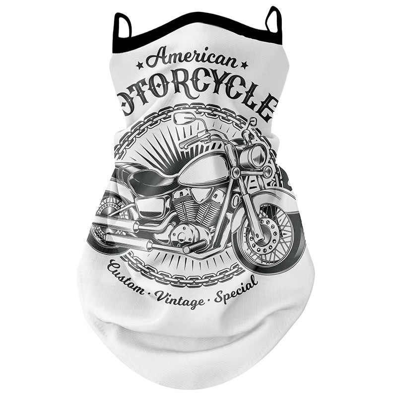 tour de cou moto long american motorcycle, chaud et respirant, style USA, fixation oreilles, compatible casque moto