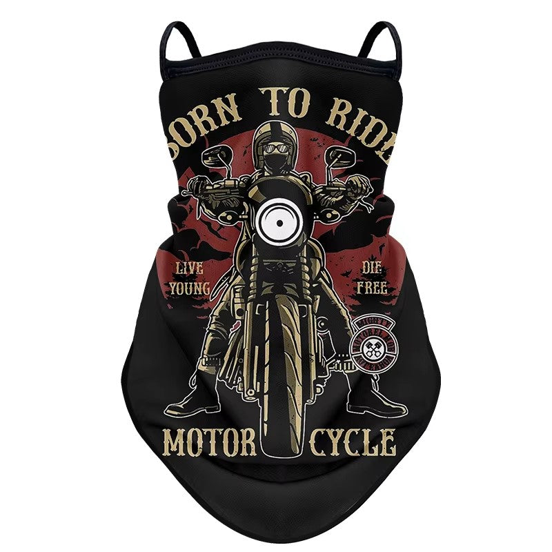 tour de cou moto long born to ride, chaud et respirant, avec fixation oreilles, idéal sous casque et par temps froid