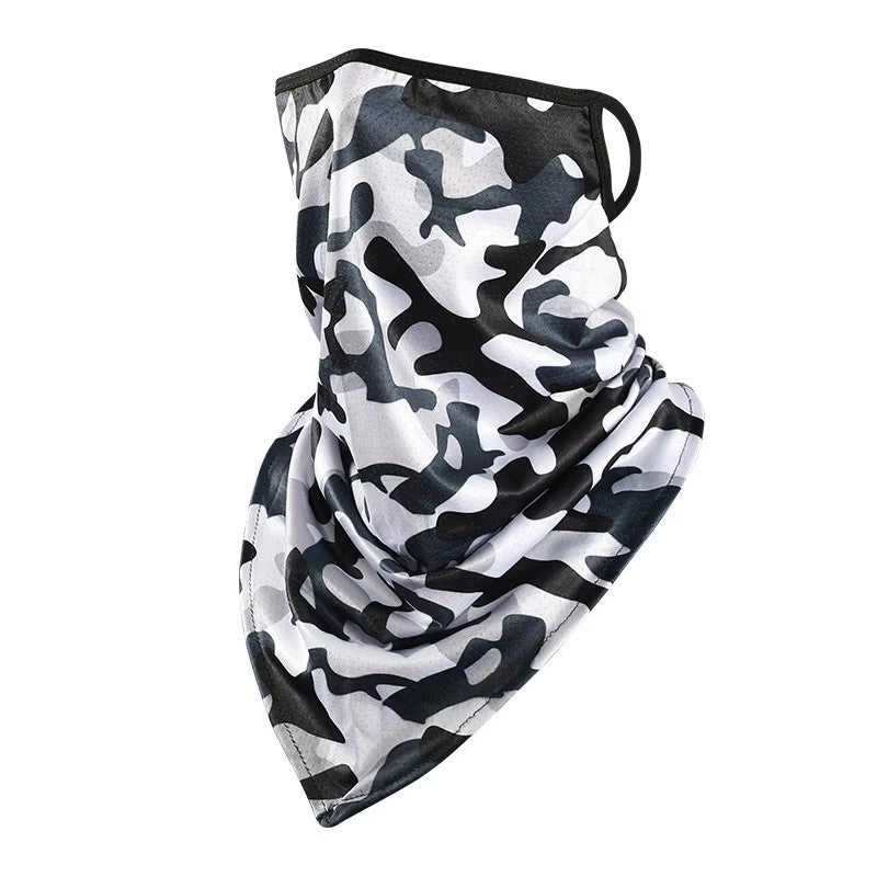 tour de cou moto long camouflage, respirant et coupe-vent, fixation oreilles, mixte, compatible casque moto, style militaire tendance