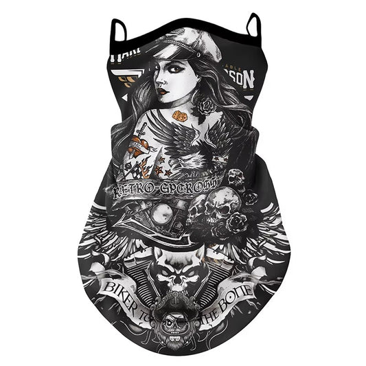 tour de cou moto long pour femme, chaud et respirant, avec motifs élégants, compatible sous casque et usage hivernal