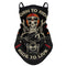 tour de cou moto long Ride to Live, design sobre avec message motard, accessoire respirant avec fixation oreilles, protection contre le vent