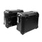 Valises rigides moto 28L X-Plor en plastique noir avec poignée de transport