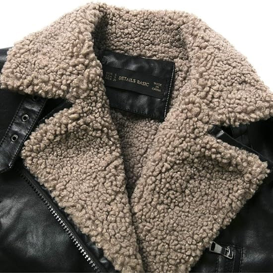 Veste biker doublée pour femme col
