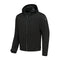 Veste moto à capuche softshell noire avec protections CE Rusty Stitche