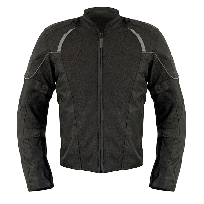 Blouson moto homme été S-Line noir, ventilé Hard Mesh, protections CE.