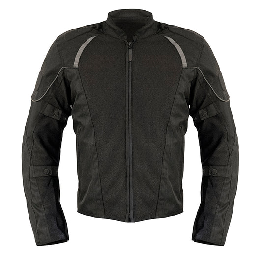 Blouson moto homme été S-Line noir, ventilé Hard Mesh, protections CE.