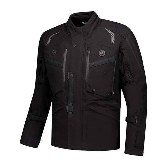 Blouson moto homme Rusty Stitches Jack Kane noir textile protections AA toutes saisons
