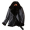 Veste Biker Femme Luxury noire en similicuir, doublure fausse fourrure mouton retourné.