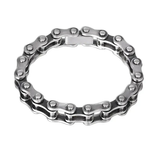 Pulsera de cadena de motocicleta de plata