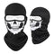 Cagoule moto tête de mort en polaire, polyester et spandex, coupe-vent, thermique et respirante, confortable et extensible, unisexe et compatible casque