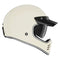 Casque intégral Nox Premium Seventy II ivoire, style rétro, bordures chromées, visière MX.