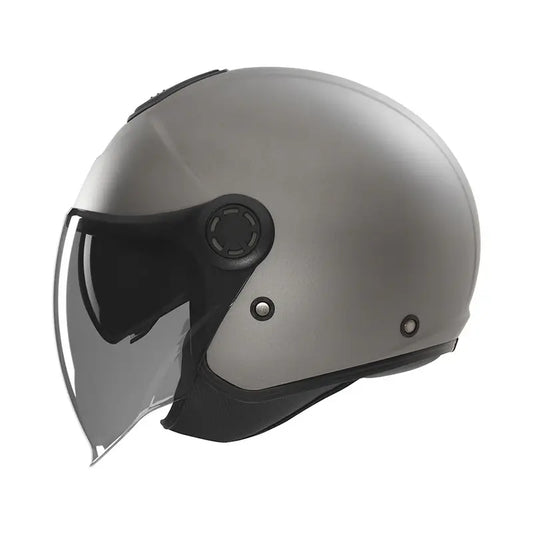 Casque jet Nox N182 gris titanium mat, sécurité ECE 22.06 et double écran.