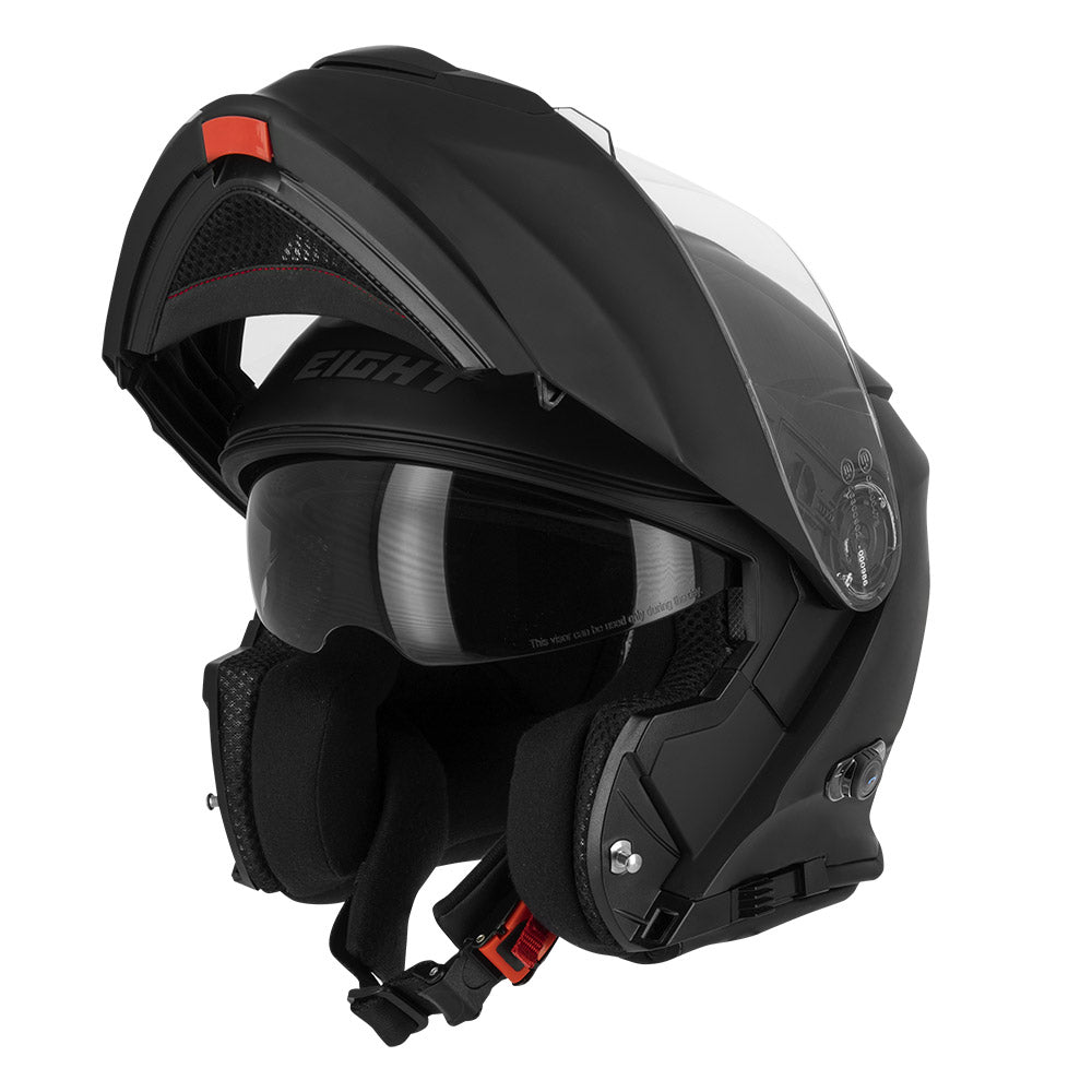 Casque moto modulable S550 noir mat avec intercom Bluetooth et double écran