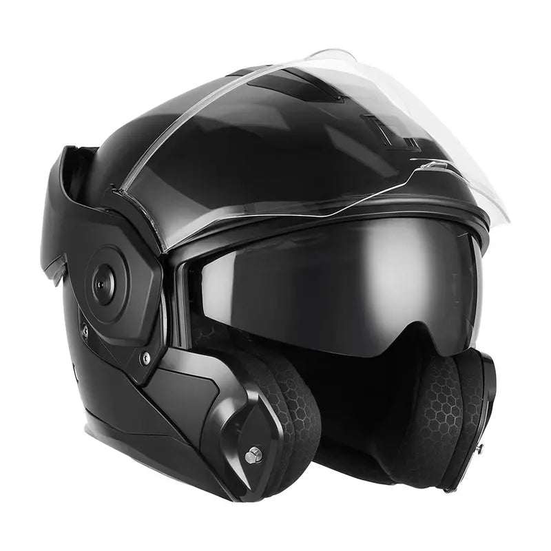 Casque modulable Nox premium Spinner noir mat, style néo-rétro, double homologation ECE 22.06.
