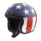 Casque jet Simpson Chopper, design drapeau US vintage, sécurité ECE 2206, finition brillante