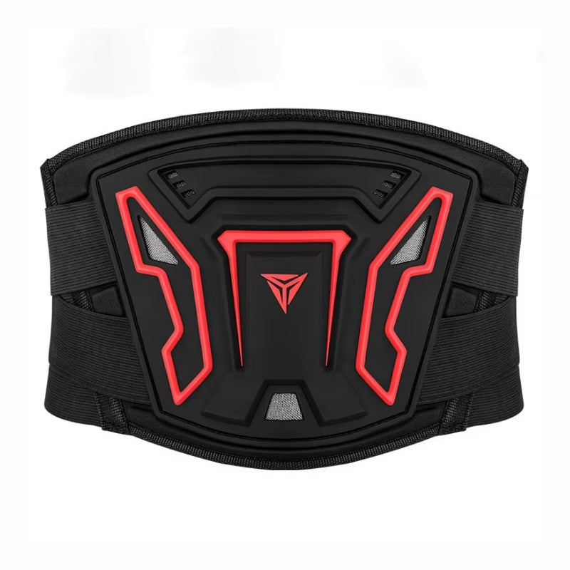 ceinture lombaire moto noire et rouge renforcée réglable respirante pour motard homme femme M à XL