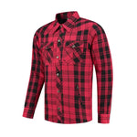 Camisa de moto para hombre - Jack Neil-25 roja y negra - Vignette | Boutique biker