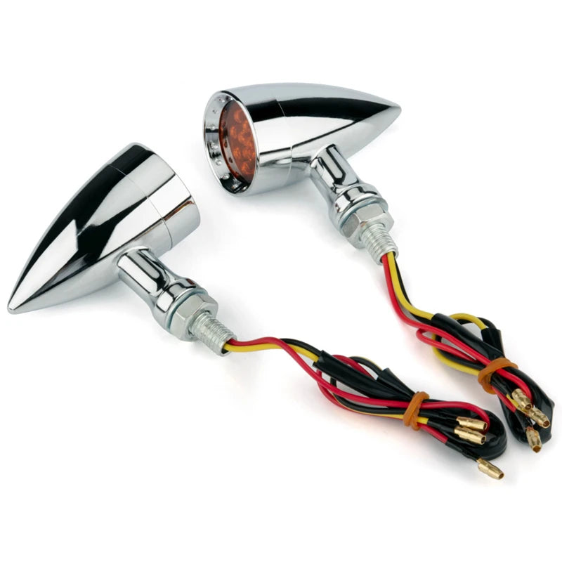 clignotants led moto style café racer chromés universels
