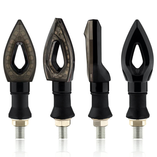 clignotants LED moto arrière noirs universels au design séquentiel agressif