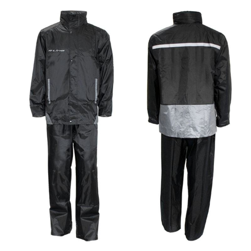 ensemble pluie moto imperméable noir homme femme avec bandes réfléchissantes
