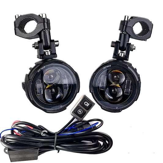 Feux additionnels moto LED Night Blaster 100W bicolores, aluminium étanche IP67.