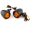 Feux arrière LED moto avec clignotant intégré et boîtier noir bullet pour custom et cafe racer