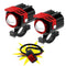 feux LED longue portée pour moto avec interrupteur, design rouge et noir