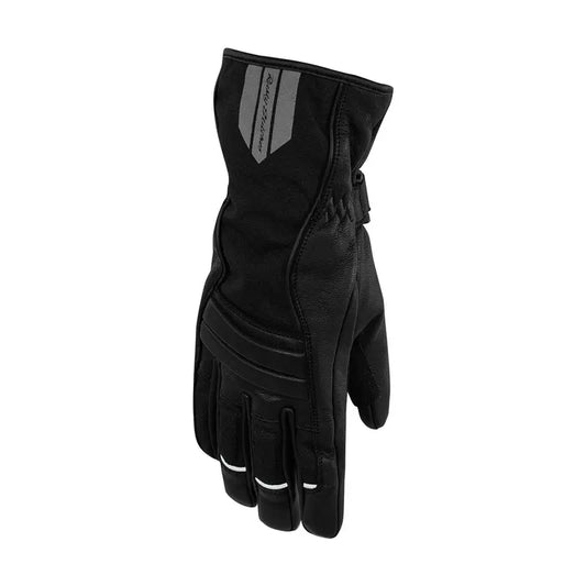 Gants moto hiver femme Bianca noirs Rusty Stitches, cuir, protections, réfléchissants.