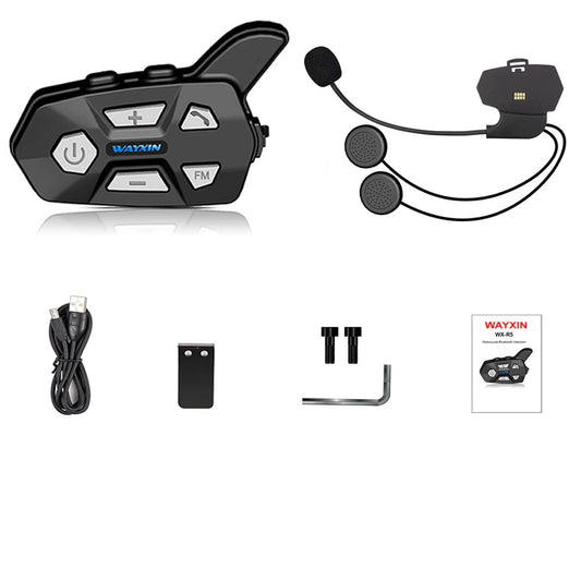 Intercom pour casque de moto R5, Bluetooth 5.0, étanche, jusqu’à 8 motards connectés, réduction de bruit et son HD