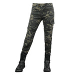 pantalones vaqueros de motociclista de camuflaje militar para mujer - Vignette | Boutique biker